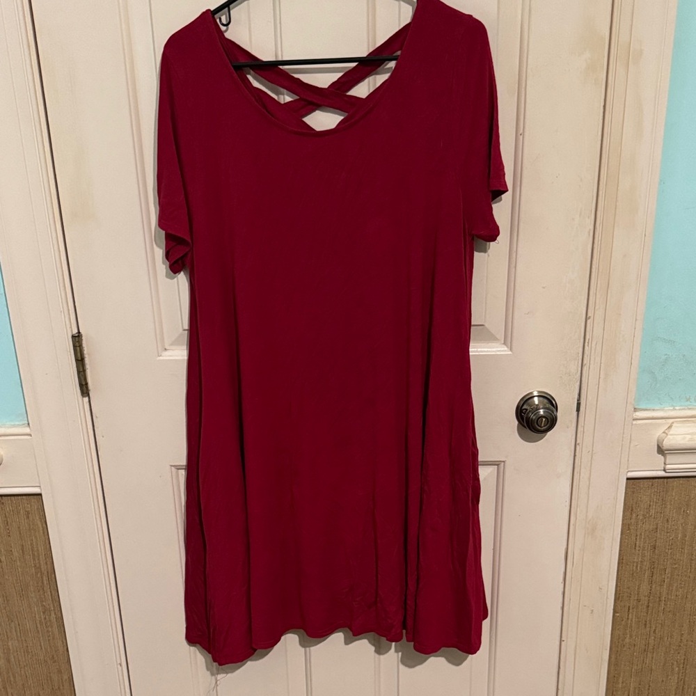 Amelia James Burgundy Tunic with Crossed Neckline